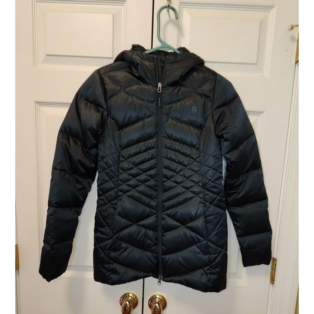 Women The North Face Dark Hunter Green Aconcagua Hooded Down 550 Coat Size XS